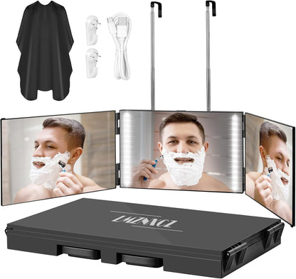 MirrorPro Mozco™                                 3-Way Trifold LED Mirror for Hair Cutting, Styling & Grooming