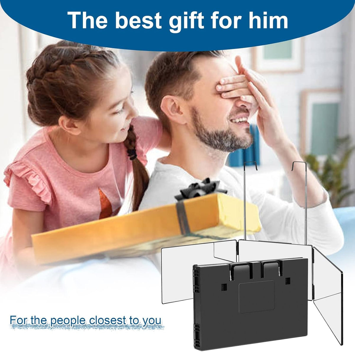 MirrorPro Mozco™                                 3-Way Trifold LED Mirror for Hair Cutting, Styling & Grooming