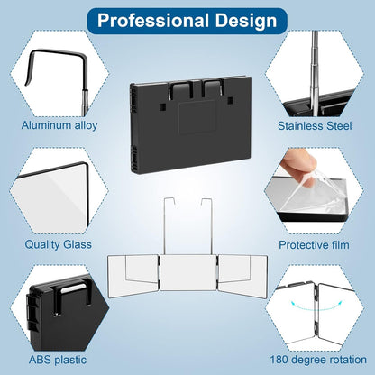MirrorPro Mozco™                                 3-Way Trifold LED Mirror for Hair Cutting, Styling & Grooming