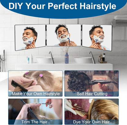 MirrorPro Mozco™                                 3-Way Trifold LED Mirror for Hair Cutting, Styling & Grooming