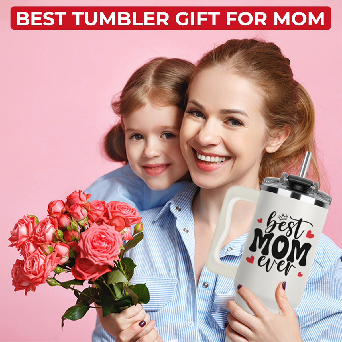 ❤️ Best Mom Ever Tumbler  #1 Mum Gift